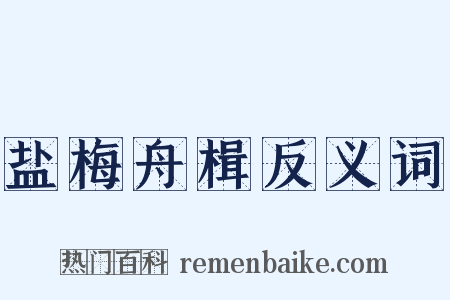 盐梅舟楫反义词是什么意思的图片